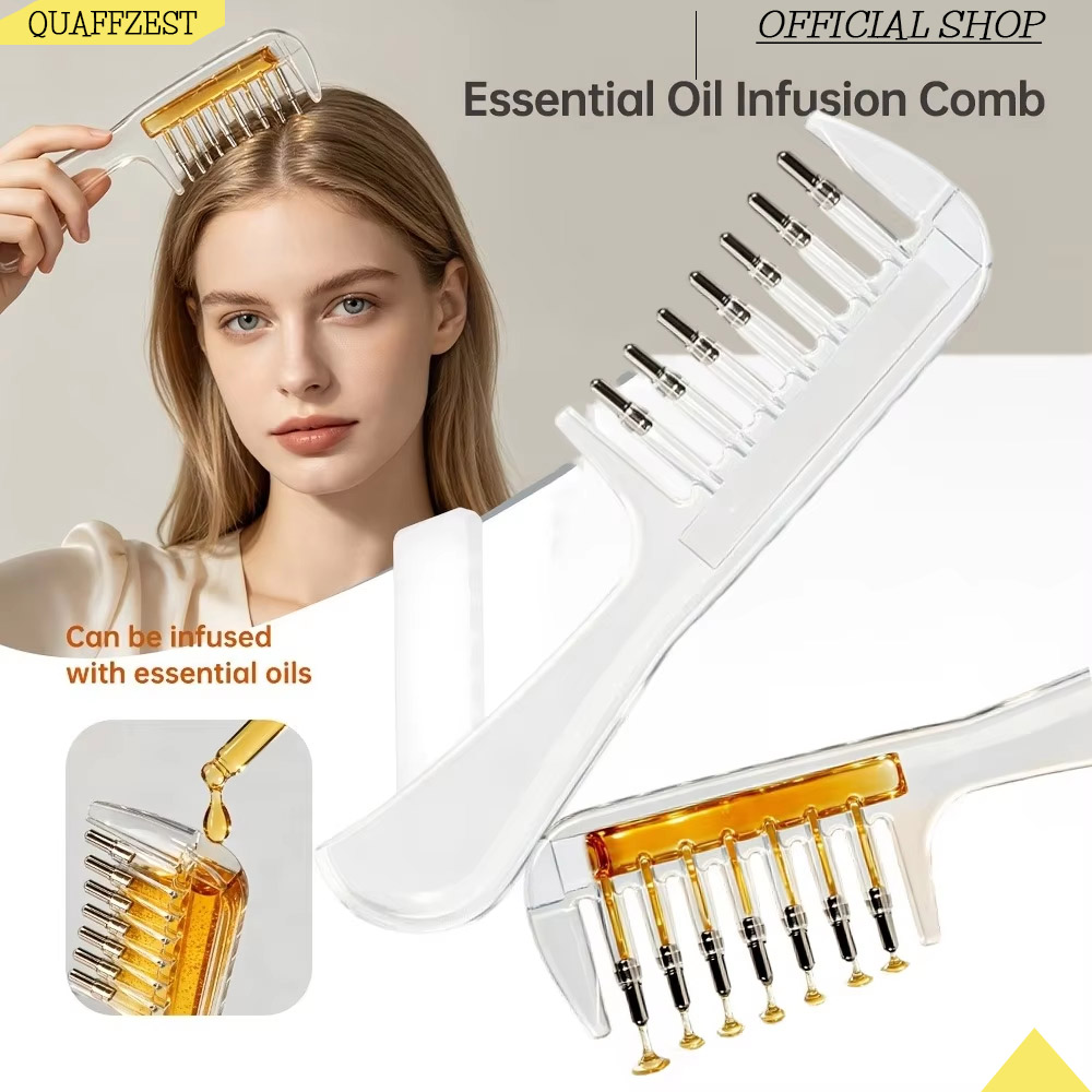 Root Stimulator Liquid - 携帯用透明ヘアルートコーム、液体ガイドアプリケーター、頭皮マッサージコーム、ヘアオイルセラムブラシ、漏れ防止ヘアケアツール