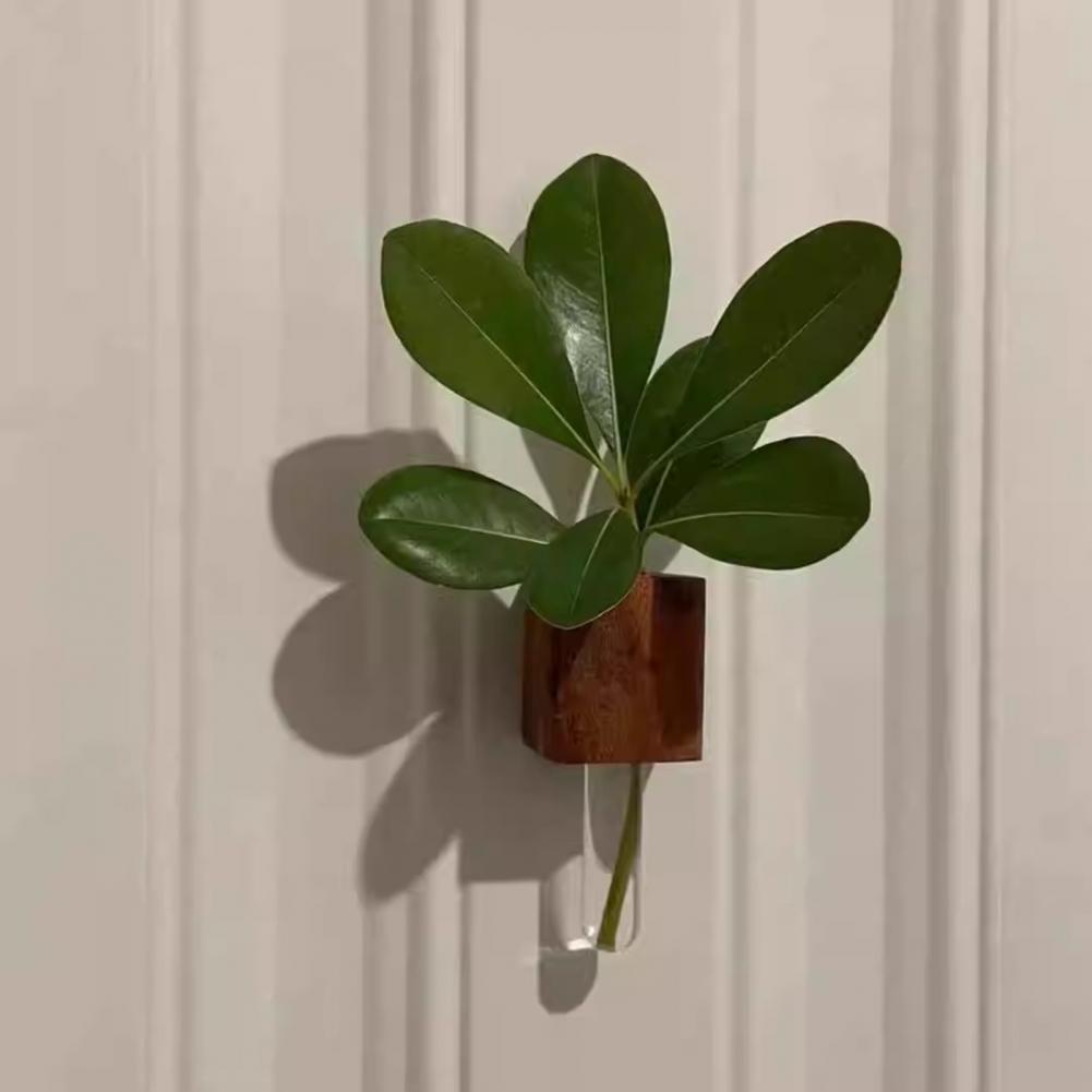 Propagation Station Vase - 4 センチメートル冷蔵庫マグネット木製試験管花瓶磁気水耕植物繁殖花瓶プランターキッチン冷蔵庫の装飾